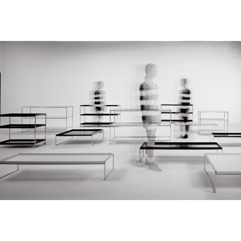 Trays Coffee Table, White, 10" H x 31.5" L x 15.75" W