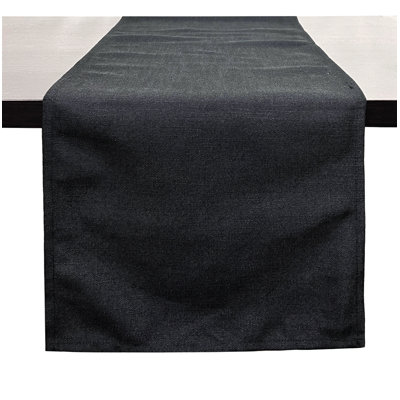 Modern Plain Design Everyday Table Runner 16" X 108", Black