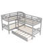 Lit simple superposé en forme de L avec lit gigogne gris-1222749301