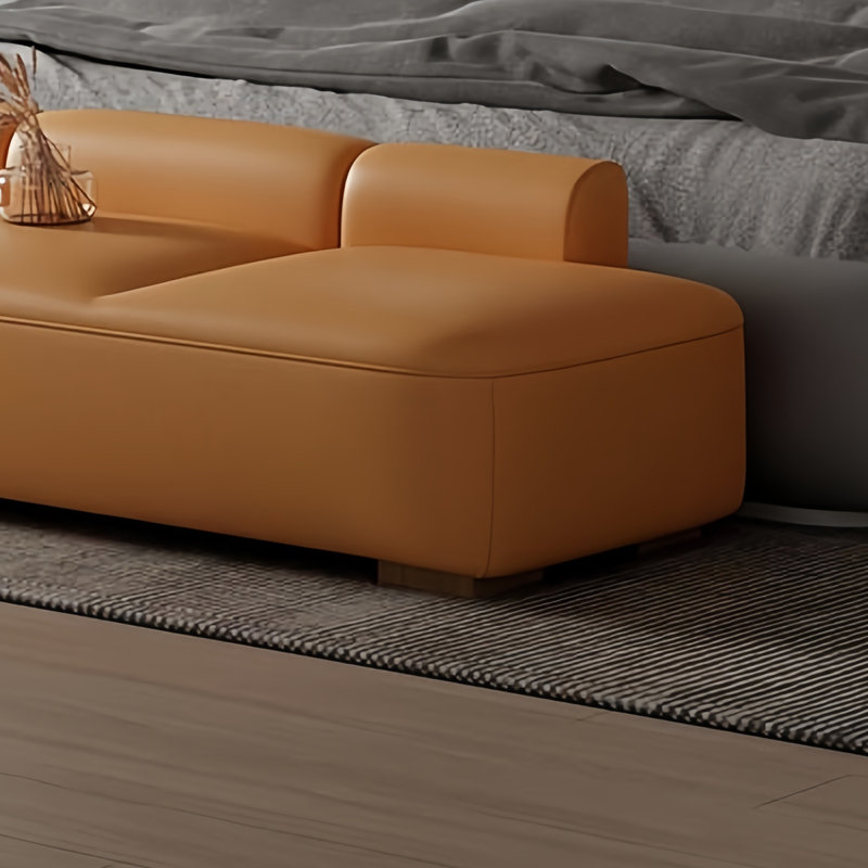 Banc de bout de lit en similicuir Minimalist, Orange