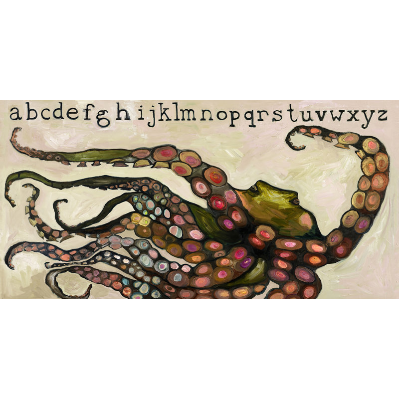 «Octopus Alphabet», reproduction sur toile tendue, H 12 po x l 24 po