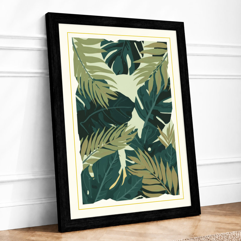 Tropical Leaf Study Botanical - Framed Print, A1 - 84.1 x 59.4 cm, Black
