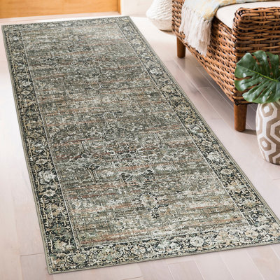 Machine Washable Area Rug Living Room Bedroom Bathroom Kitchen Non Slip Stain Resistant - Lyle - Brown