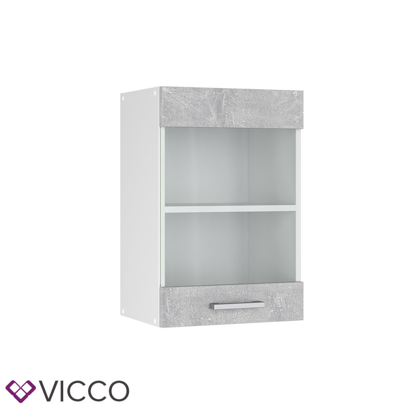 Kamelya Glossy Wall Unit, Concrete