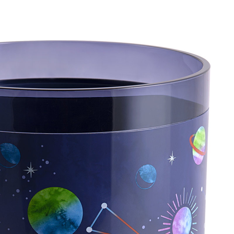 Starry Night Blue Plastic Kids' Wastebasket