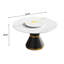 Table de salle à manger ronde 53 po en pierre artificielle noire 53 po - pouvant accueillir 6 personnes - 23,62 po - table tournante en pierre artificielle blanche (seulement les tables, pas les chaises)