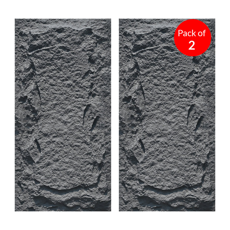 Black Slate Rock Hard PU Wall Panel – 1200 x 600 mm | Lightweight, Waterproof & Realistic Slate Finish Pack of 2