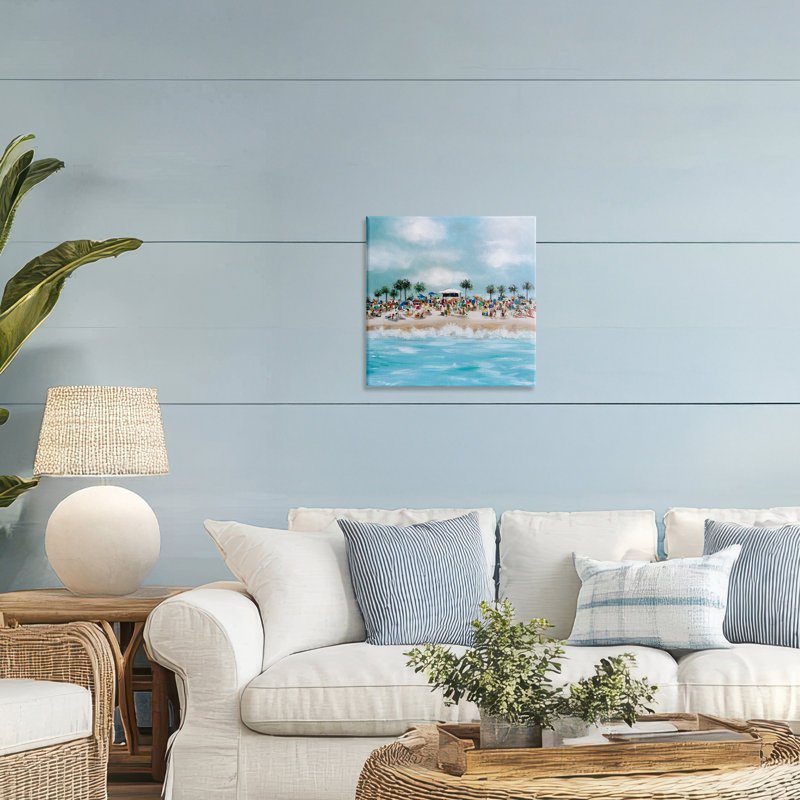 Toile de plage tropicale, design par Emma Bell, H 17 po x l 17 po