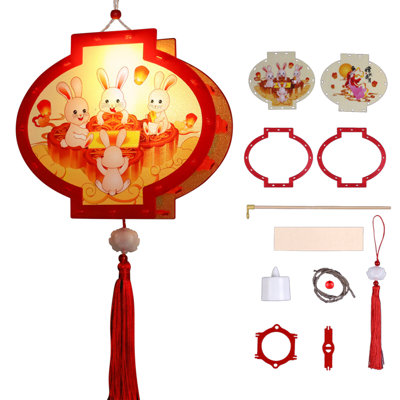 Mid- Festival Portable Lantern Luminous  Lantern DIY Material Package Antique Decorative Lantern