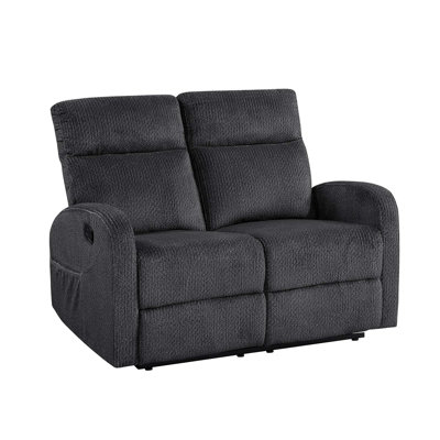 Double Reclining Loveseat with Side Pocket Wall-Hugger Design