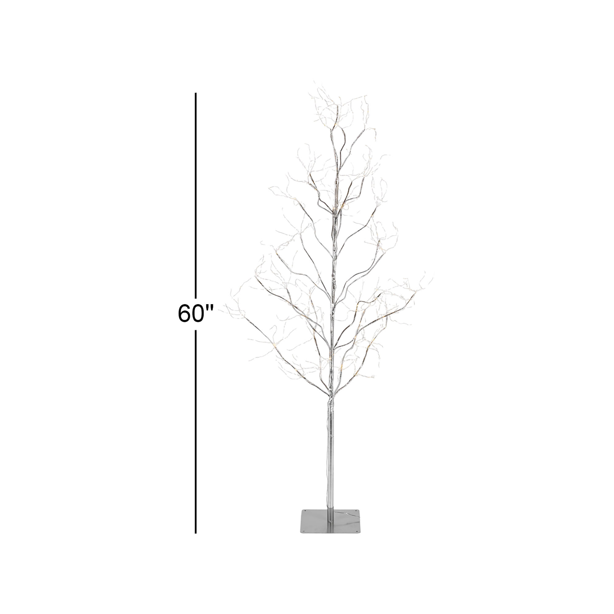 60" Lighted Silver Base Christmas Tree