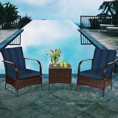 Bryer 2 - Person Patio Conversation Set with Cushions