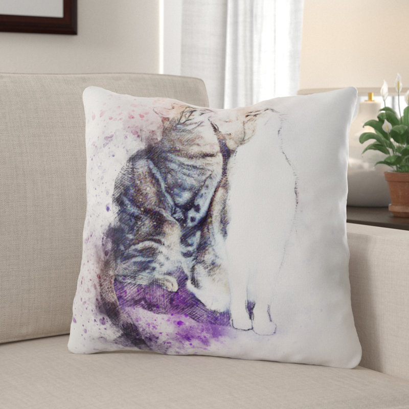 Housse et insert de coussin d'extérieur carré Terflinger Cat, Microsuède, Intérieur