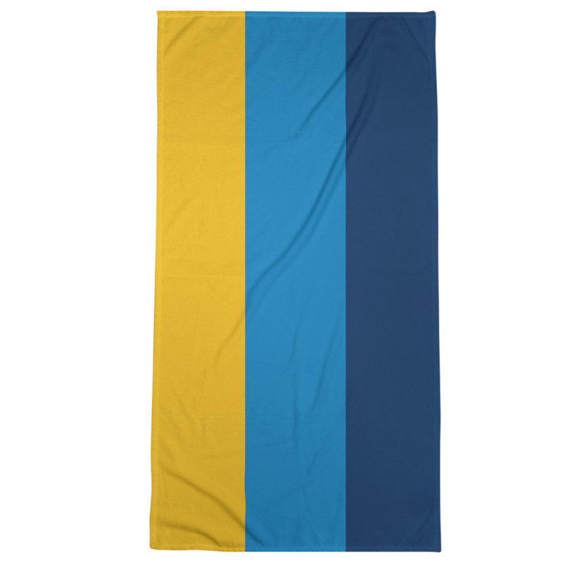 Beach Towel, Light Blue/Navy/Gold