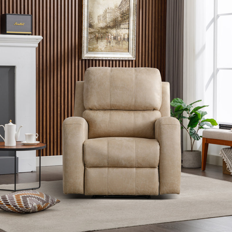 Fauteuil inclinable électrique 35,8 po Bucklebury, Similicuir beige