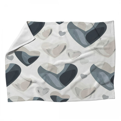 Hearts Fleece Throw Blanket - Romantic Throws for Sofas or Beds