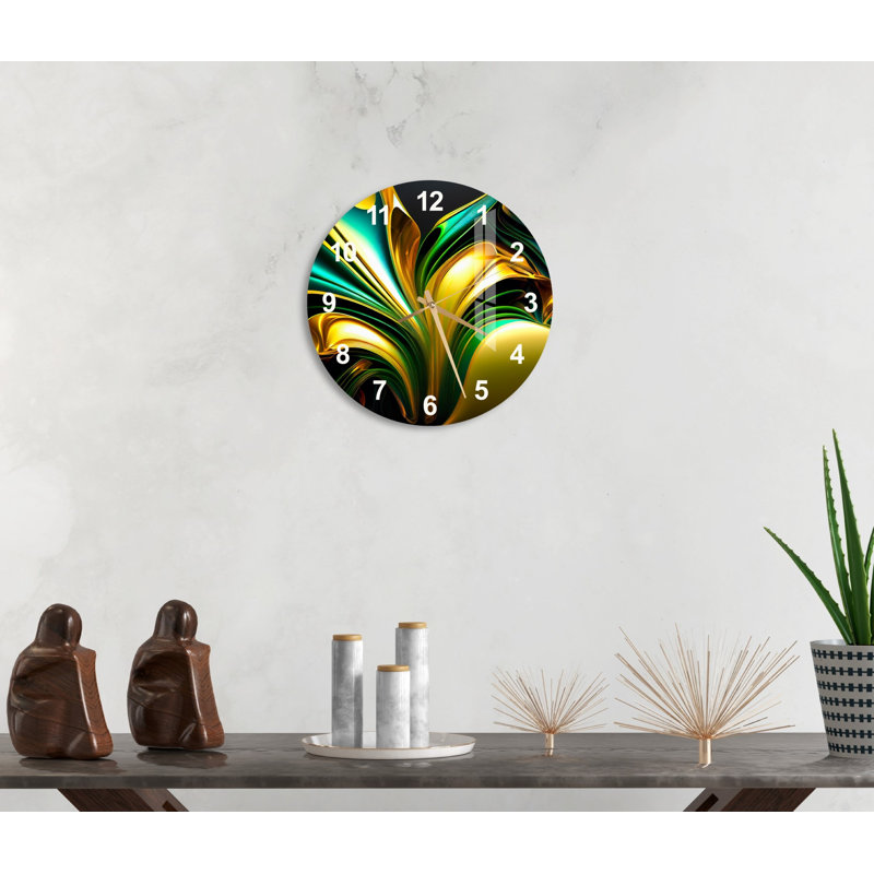 Horloge murale silencieuse en verre trempé, Blanc