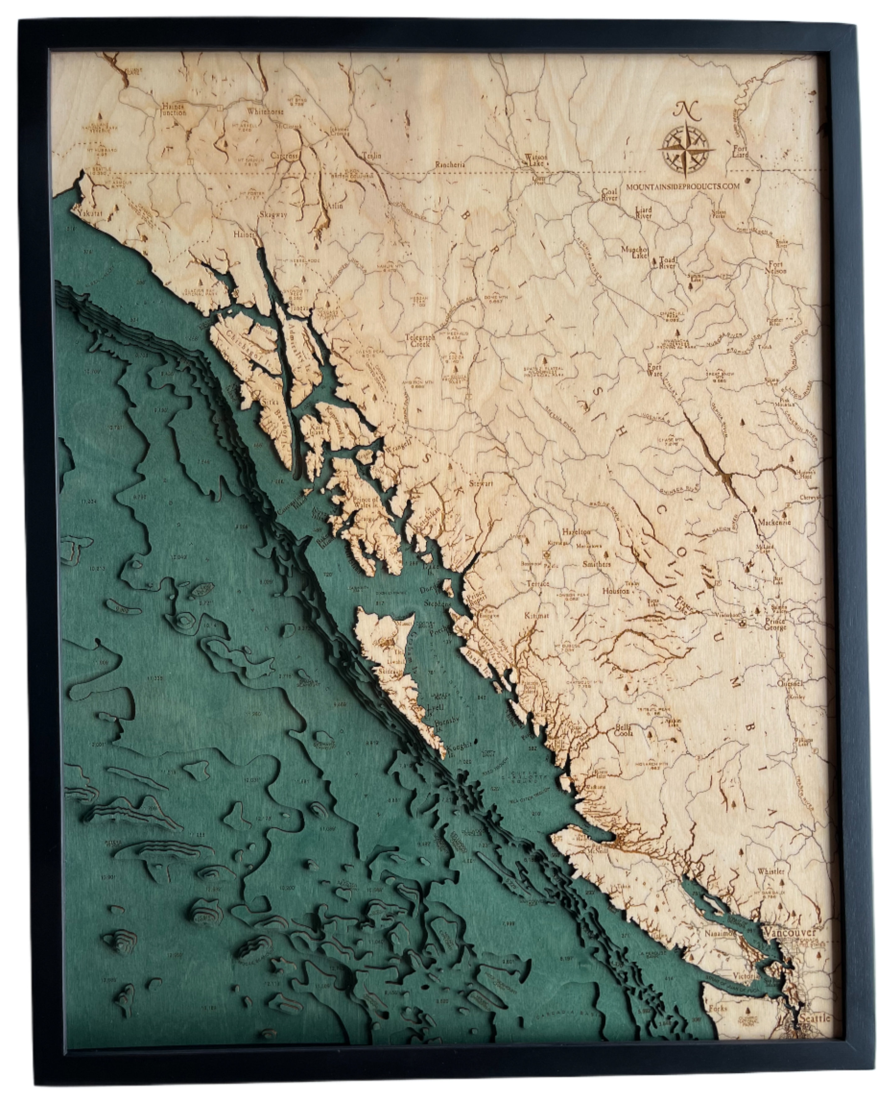 Trinx Nautical 3-D Wall Map - British Columbia Coast - Wayfair Canada
