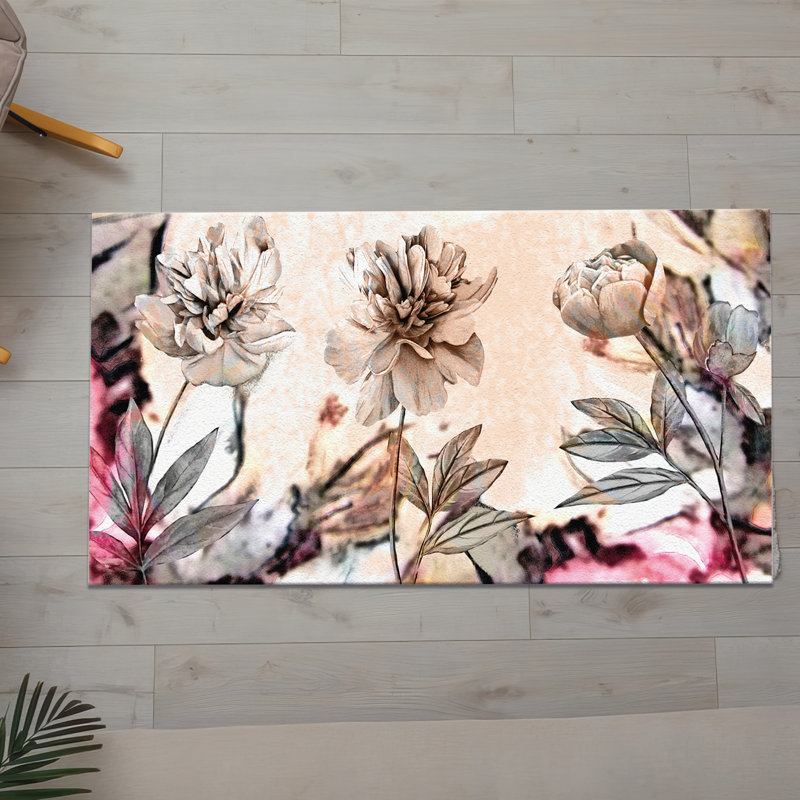 Beautiful High-Quality Soft Pile Rug with Intricate Floral and Leaf Pattern for Elegance in Any Room, Rectangle 5'3" x 7'7"