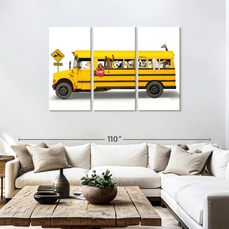 School Bus, 48" H x 74" W