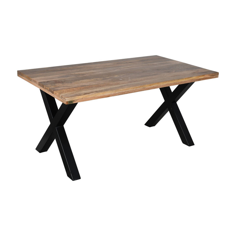Prudenza Solid Wood Top Dining Table, 75cm H x 90cm W x 160cm L
