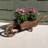 35" x 10.25" x 11" Brown Wooden Wheelbarrow Outdoor Planter