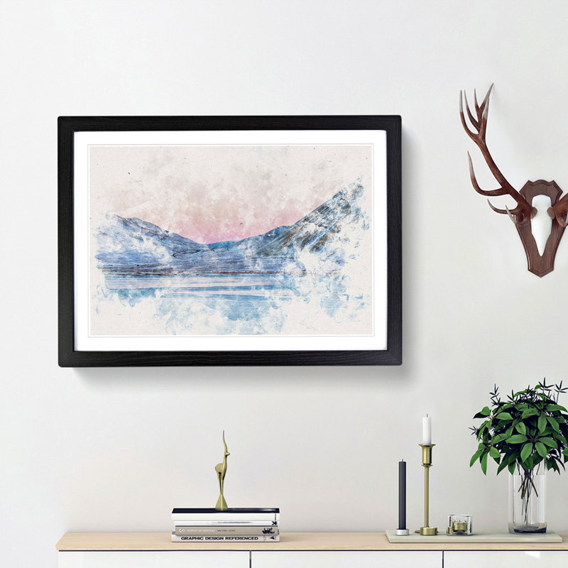Moon over Iceland - Framed Print, 27cm H x 36cm W x 2cm D, Black Framed