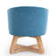 Siège pivotant bleu 360 °, tissu en lin doux, base en bois stable pour chaise de maison en lin, bleu, chambre à coucher avec cadre solide et bureau-899630394