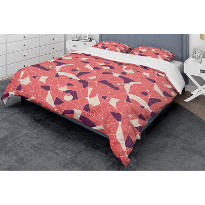 Ensemble de housse de couette Mid-Century Retro Grid IV