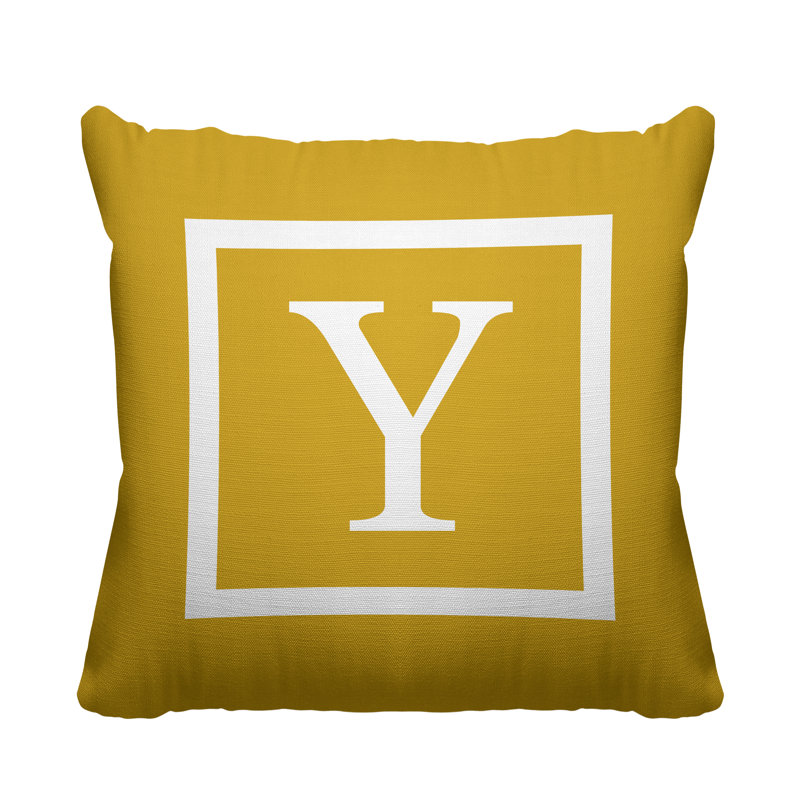 Coussin intérieur / extérieur Square_Monogram, L 15 po x H 15 po, 19 po x l 19 po