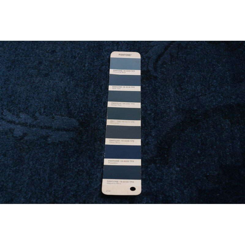 Tapis bleu marine noué à la main de conception unique 9 pi 0 po x 11 pi 9 po
