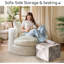 WOWMAX Pouf Ottoman Foot Stools Modern Ottoman Cube,For Living Room Bed Room, White Marble-642096004