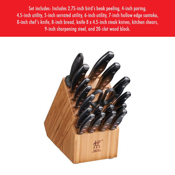  ZWILLING Twin Signature 7-Piece German Knife Set with Block,  Razor-Sharp, Made in Company-Owned German Factory with Special Formula  Steel perfected for almost 300 Years, Dishwasher Safe: Block Knife Sets:  Home 