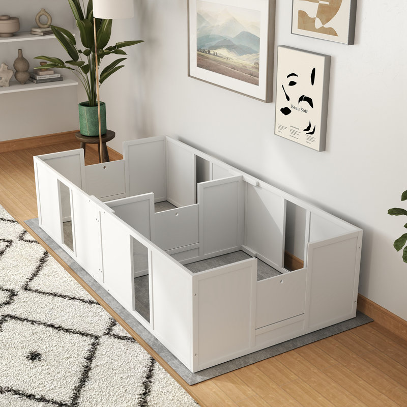 Boîte de mise bas avec portes amovibles, H 18,90 po x l 77,20 po x P 37,80 po
