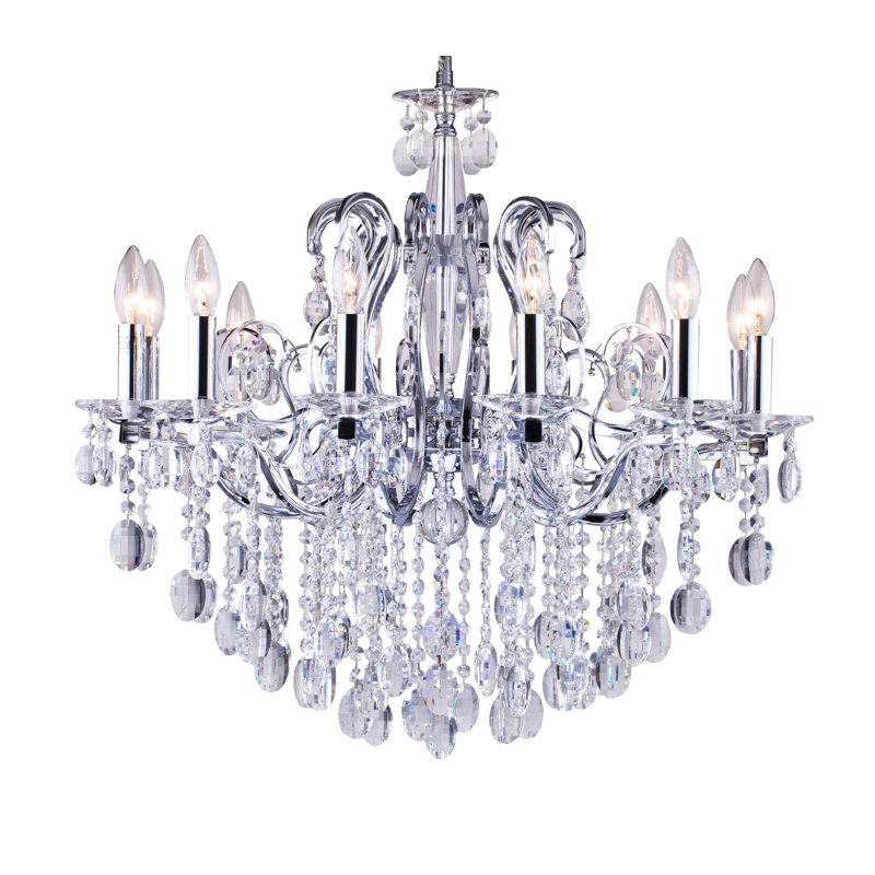 Transitional 10 Light Crystal Chandelier