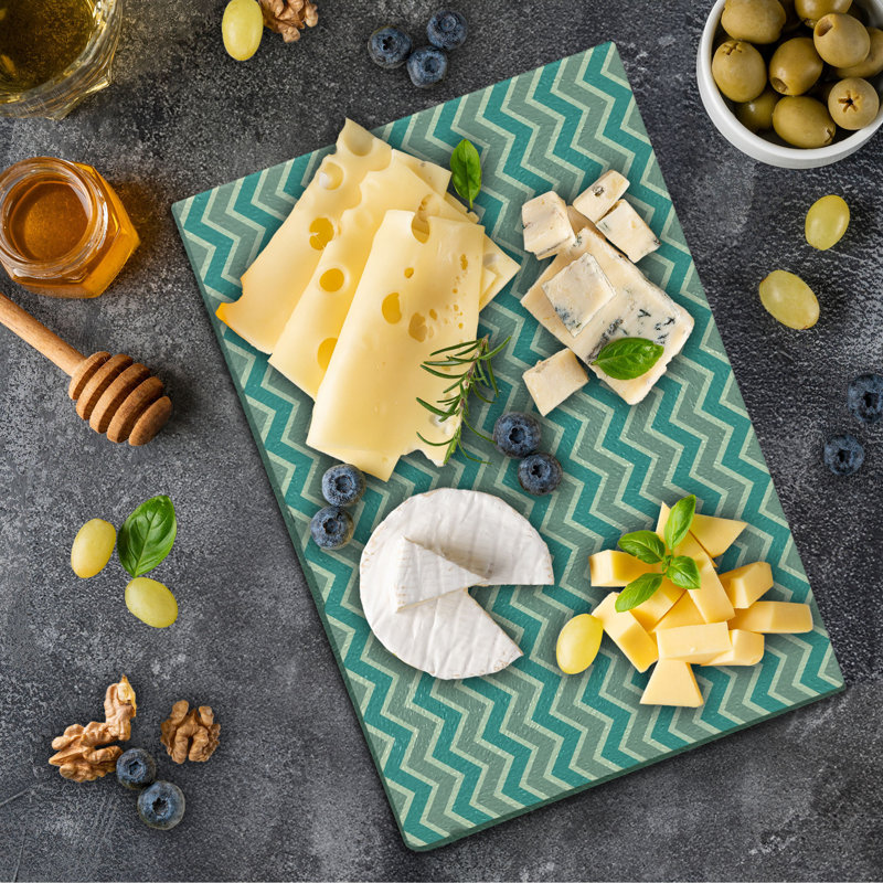 Planche à découper en verre trempé à chevrons Ambesonne