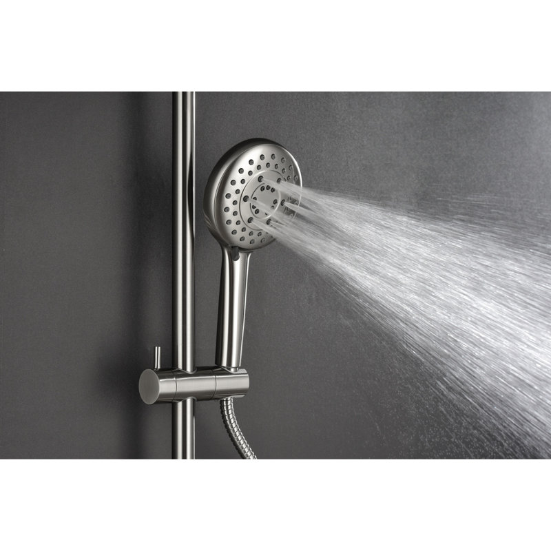 Robinets et systèmes de douche réglables, nickel brossé, design moderne pour la maison