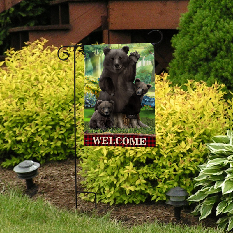 Drapeau de jardin «Black Bear Welcome»