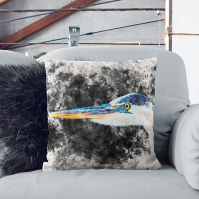 Heron Portrait Cushion with Filling