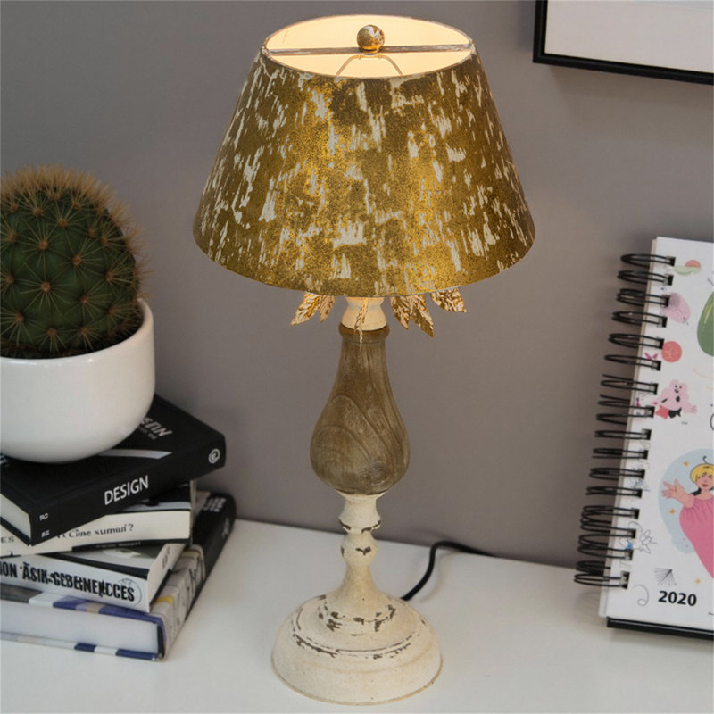 Lampe de table rétro avec finition rustique, hauteur 30,32 po, largeur 14,96 po, lumière de décoration classique