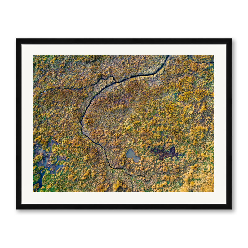 Abstract Aerial Landscape II Print by Frank Peters, Black Framed Paper, White, 30" H x 39" W