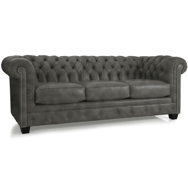 Melany 86'' Upholstered Sofa, Distressed Gray