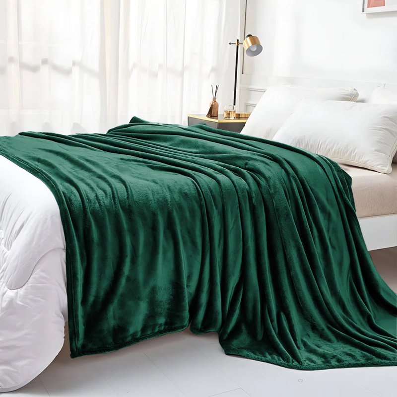Reversible Faux Fur Mink Fleece Blanket Throw - Ultra Soft Plush Luxury Sofa & Bed Throw, Warm Light, King 200cm x 240cm