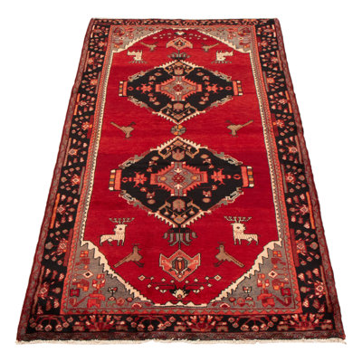 Sianna One-of-a-Kind 4'5" X 9'1" 2000s Wool Area Rug in Dark Red