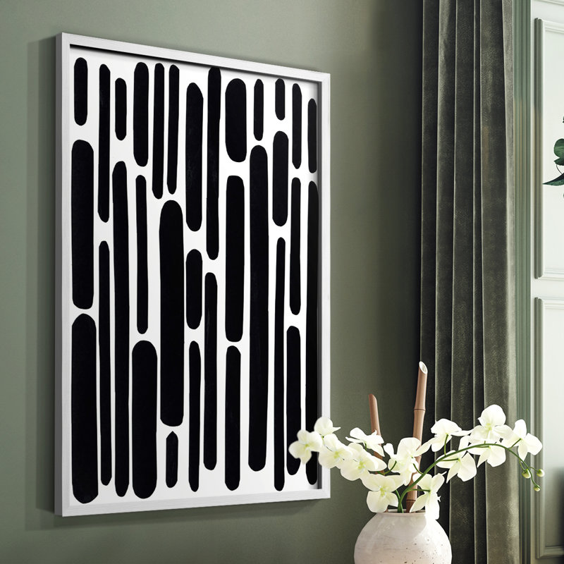 Shuffle I, reproduction encadrée - bois massif, Blanc, H 28 po x l 22 po
