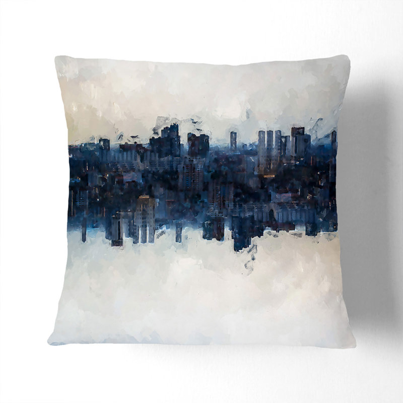 Abstract Square Cushion, 40cm H x 40cm W x 15cm D, Stone