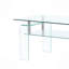 Table basse rectangulaire en verre transparent, table basse moderne en verre pour le salon, table basse à 2 niveaux avec rangement, table basse en verre trempé