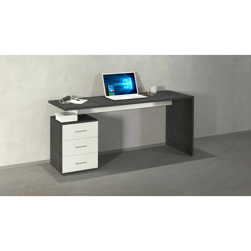 Nian Writing Desk, White/Slate