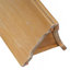Console étroite avec plateau ovale en marbre, pieds courbés et base triangulaire-684603803