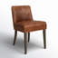 Morrow Leather Upholstered Back Side Chair in Cognac/Red Brown